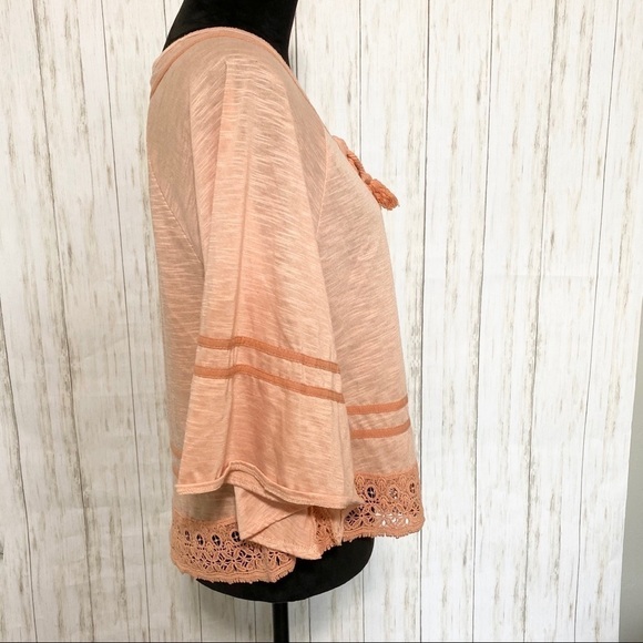 Taylor & Sage Orange top butterfly sleeve size large - Picture 4 of 8